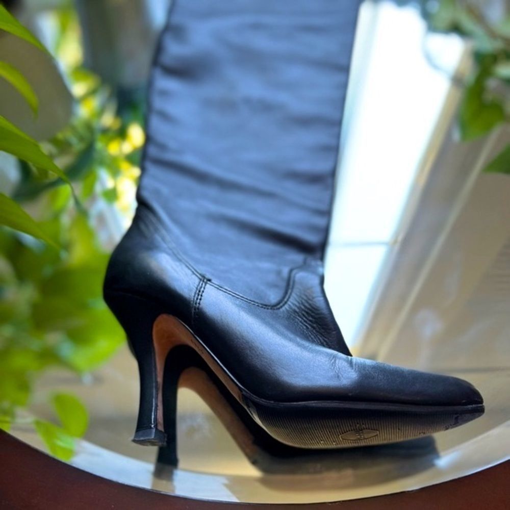 Dolce Vita High Rise Knee Heeled Boot Black Genuine Leather Over The Knee Size‌ - Picture 8 of 12